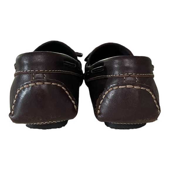 Cole Haan Brown Leather Driver Loafers | Bow Detail Moc Toe Slip-On | Size 6.5 - Picture 8 of 10